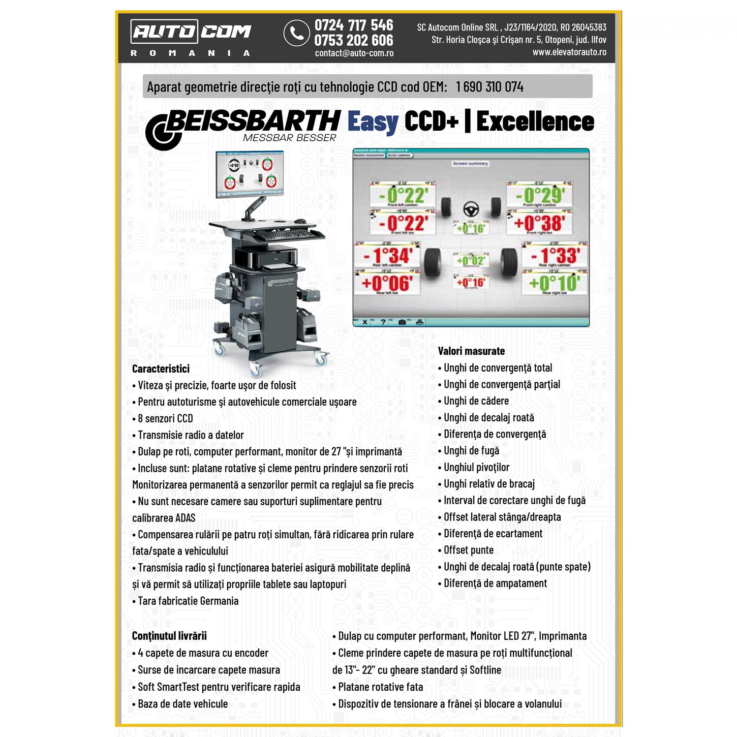 Beissbarth Easy CCD+ | Excellence cod OEM: 1 690 310 074 Beissbarth Easy CCD+ | Excellence cod OEM: 1 690 310 074