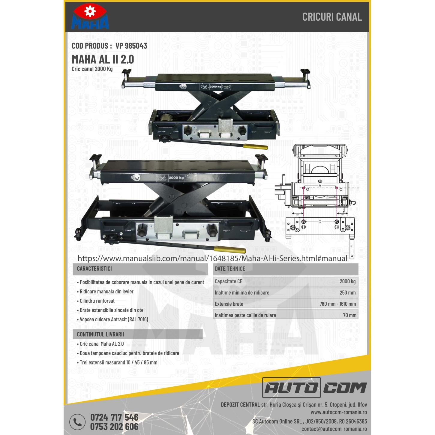 MAHA AL II 2.0 cod OEM: VP 985043 MAHA AL II 2.0 cod OEM: VP 985043